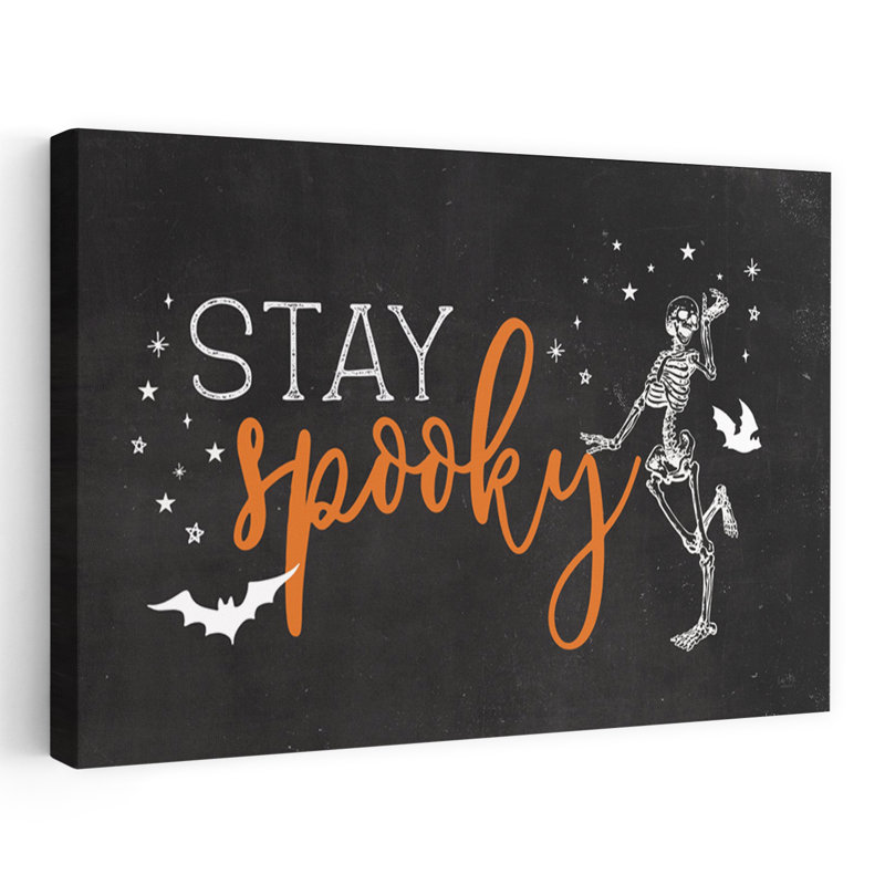 «Stay Spooky», art contemporain de chauve-souris, paysage naturel, H 32 po x l 48 po