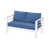 White Frame / Blue Cushion