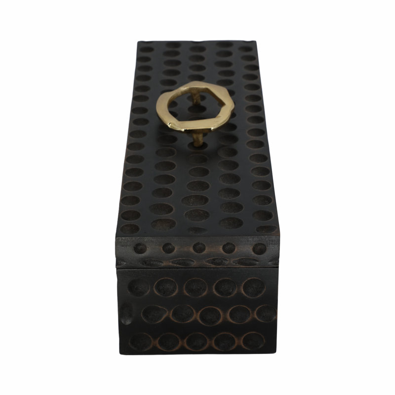 18" Griffon White Wood Box, Black