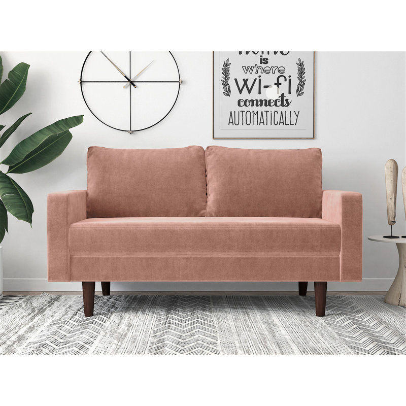 Riendeau 57.8'' Velvet Loveseat, Rose Velvet