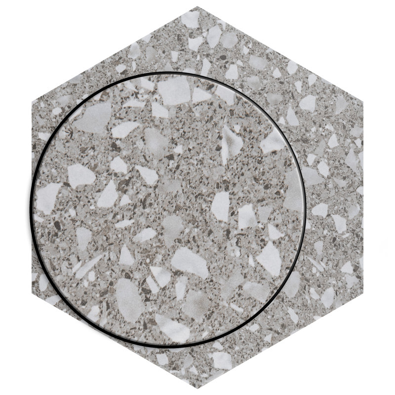 Venice 9" x 10" Porcelain Stone Look Wall & Floor Tile, Silver
