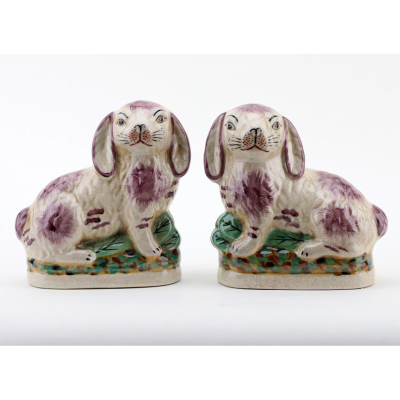 Animals Figurines & Sculptures, Orange/Cream, 6.5" H x 6" W x 3" D