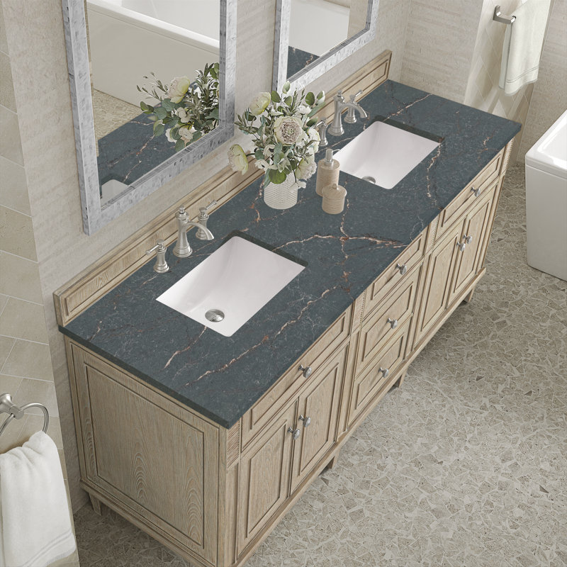 Lorelai 72'' W Double Vanity, Black Onyx, Siberian
