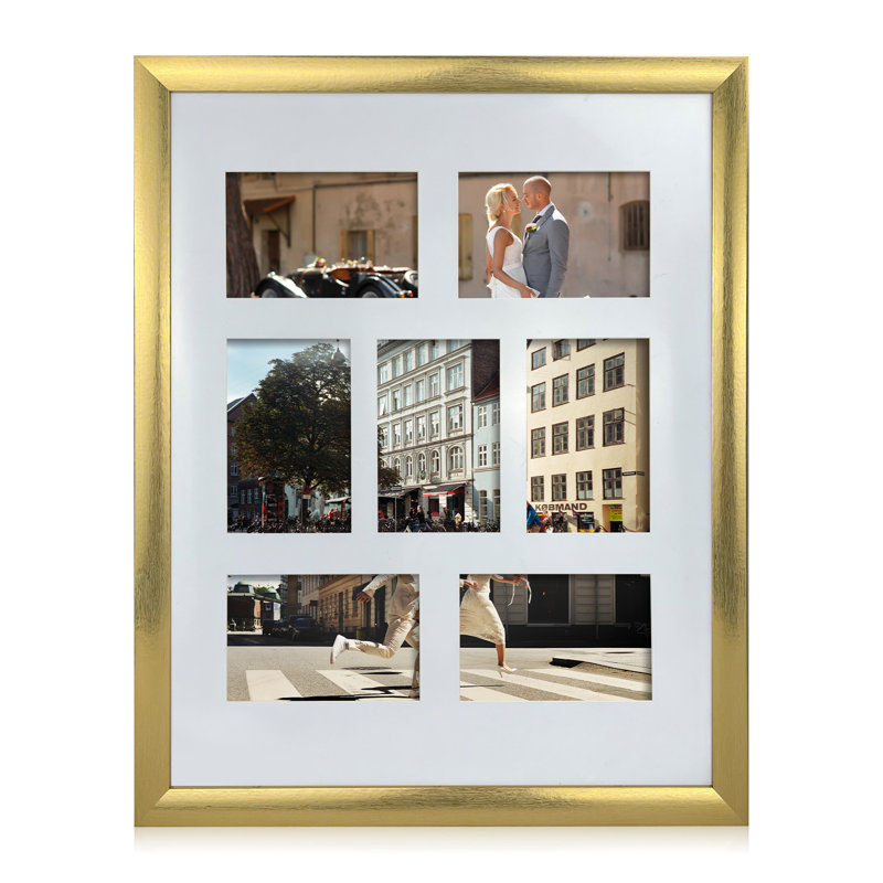 Colvard Bevelled Picture Frame with Mat, Gold