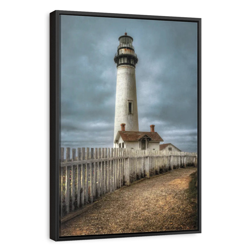 Phare de Pigeon Point, Californie, 25 po x 37 po, Cadre flottant noir