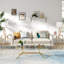 Graford Modern Round End Table, Faux Marble Sofa Side Table, Coffee Table Cocktail Table