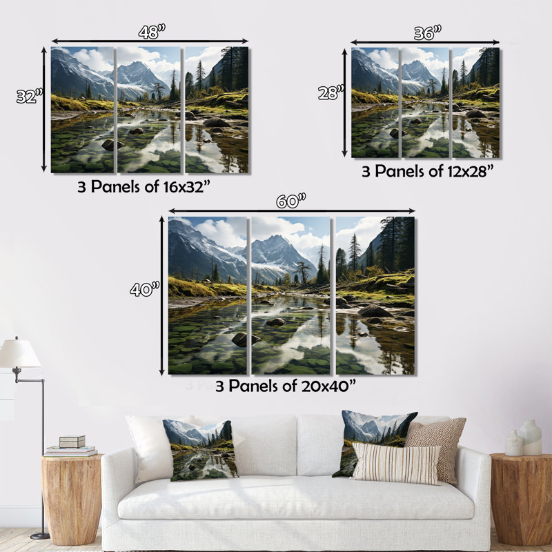 Canada majestueux, impression sur toile, 3 pièces, H 28 po x l 36 po x P 1 po