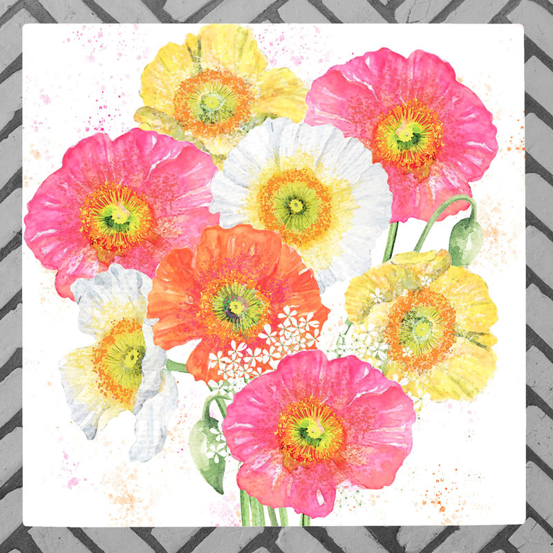 K.T.BENTLEY Traditional Plants & Flowers Wall Decor on Ceramic