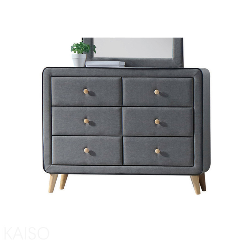 Commode en tissu gris clair