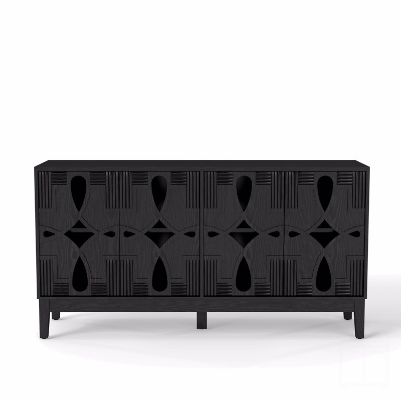 Buffet 60,5 "Mid Century, Noir
