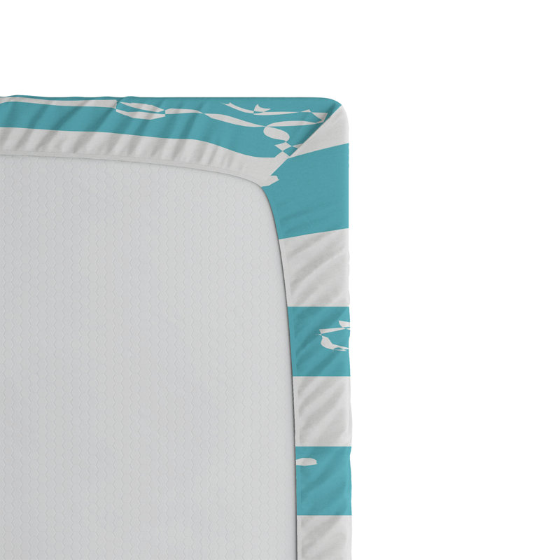 Drap-housse orange Ambesonne, Turquoise / blanc / rayures bleu sarcelle, Drap-housse très grand californien