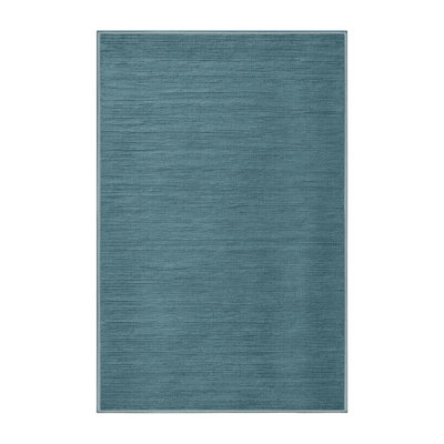 Machine Washable Solid Blue Area Rug