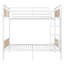 Lit superposé simple TG au-dessus de simple TG, lits superposés détachables industriels avec garde-corps pour adolescents, blanc