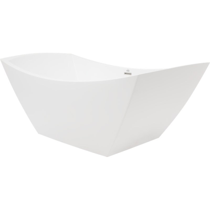 Denali 70'' L Freestanding Soaking Bathtub, Glossy White