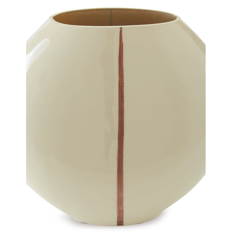 Contemporary Metallic Accent Glass Table Vase