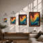 Flowing Fire And Water Abstract - Print-1824756474-1824756452
