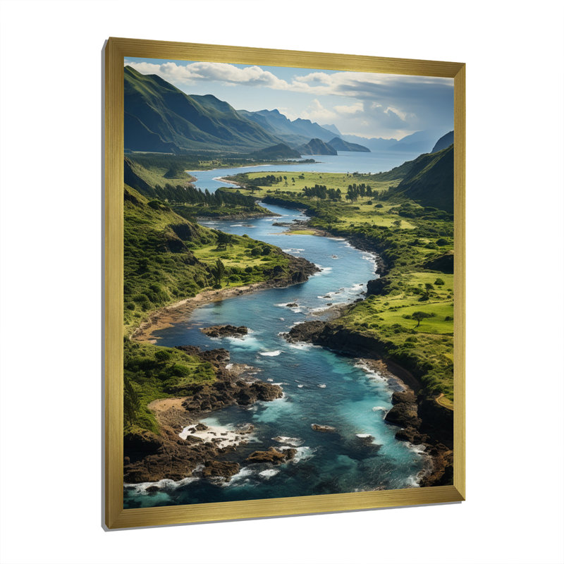 Hawaii Hawaii Landscape I, reproduction d'art sur toile, Encadrement doré, H 32 po x l 16 po x P 1 po