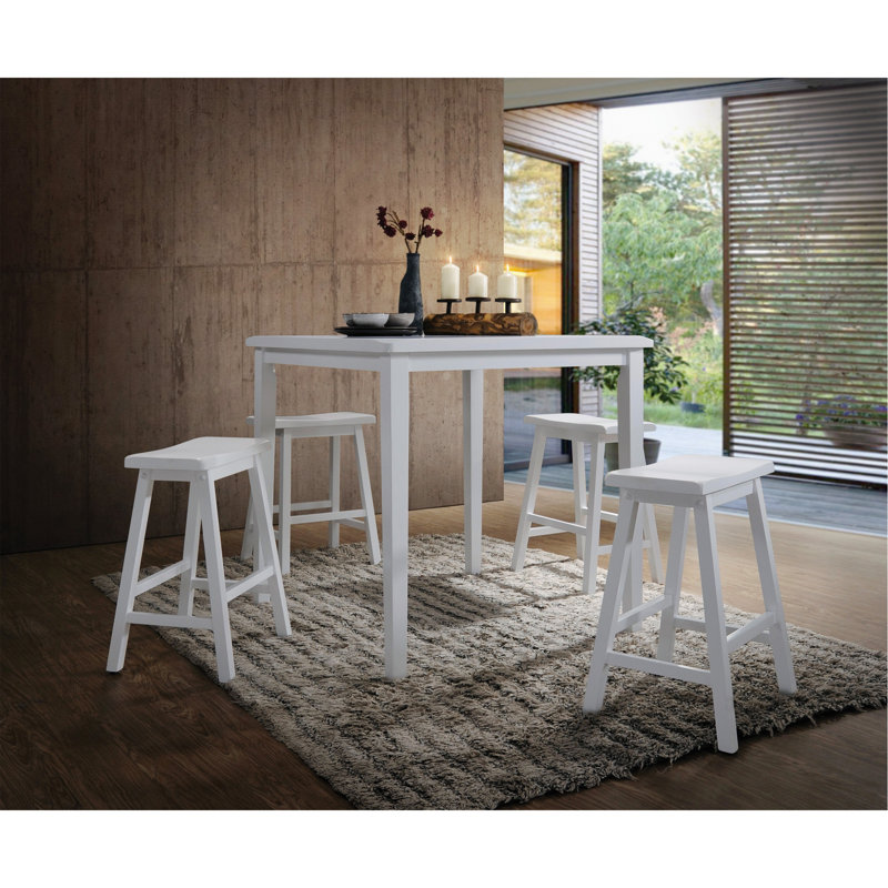 Stylish Counter Height Dining Set With Space-Saving Design And Solid Wood Construction