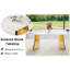 Table de salle à manger 63 po x 31,5 po x 30 po avec pieds papillon en acier inoxydable doré - Texture haute pour un style et un savoir-faire dorés-322490037