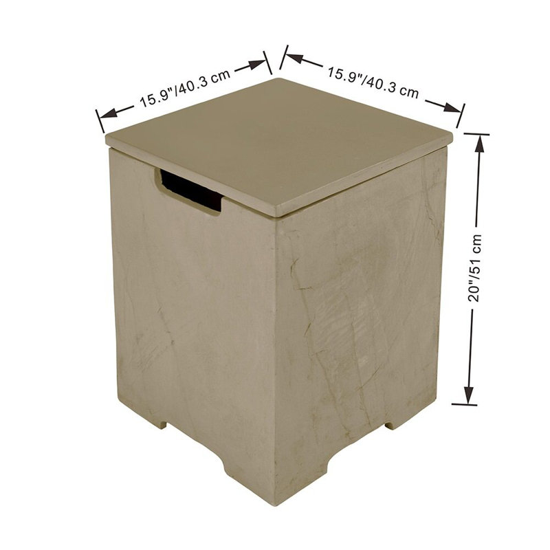 Gray Glass-Fiber Reinforced Concrete Propane Tank Cover Table