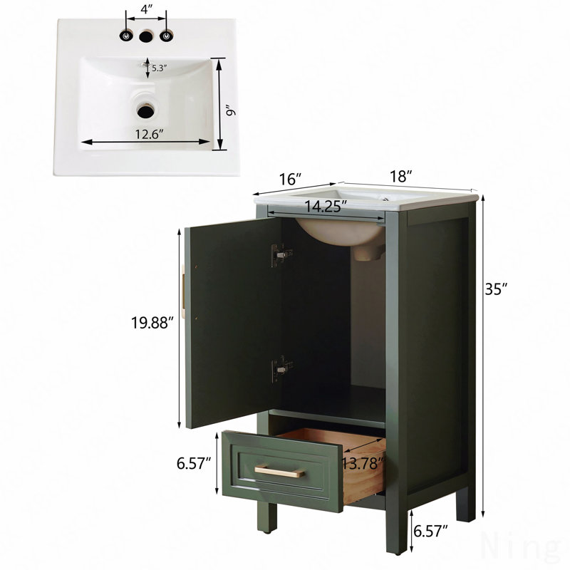 Meuble-lavabo autoportant simple avec comptoir