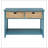 Teal Console Table with Bottom Shelf-2051363214