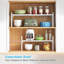 Organisateurs de tablettes d'armoires de cuisine de 15,5 à 25,5 pouces, organisateur de tablettes de comptoir de cuisine réglables, ensemble de 3 tablettes de rangement de comptoir extensibles, conception empilable, 30 lb robuste, économiseur d'espace