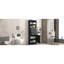 Grande armoire de rangement noire avec 3 tiroirs et tablettes réglables pour salle de bain, bureau, bureau et intérieur, panneau de fibres à densité moyenne avec finition peinte-1101283374