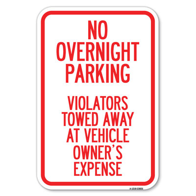 No Overnight Parking Violators Towed Away At Vehicle Owner's Expense/23831