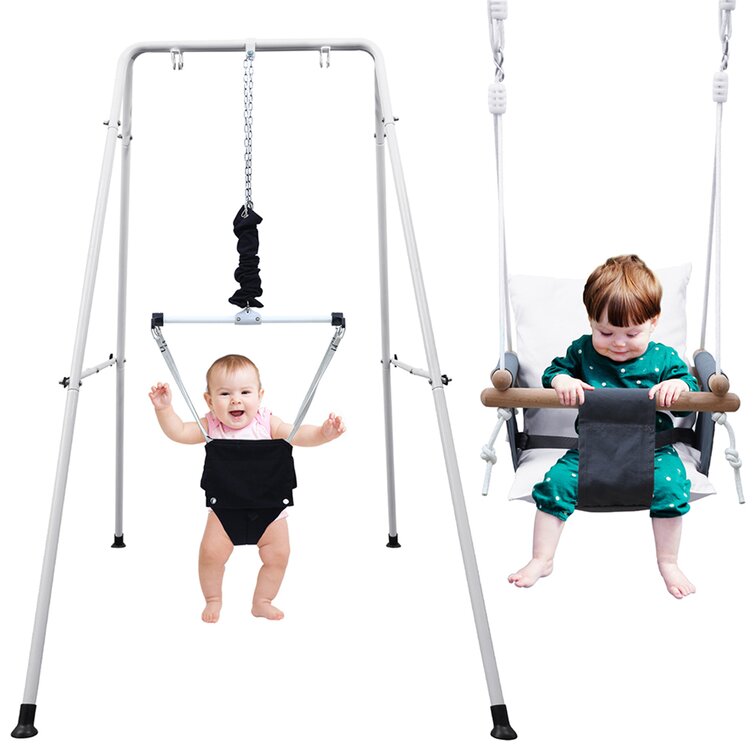 Balançoire pour bébé, balançoire pour bébé pour enfants 3 en 1, siège  balançoire pour bébé avec dossier et ceinture de sécurité, 6 mois à 6 ans,  balançoire extérieure intérieure (bleu 3 en 1)