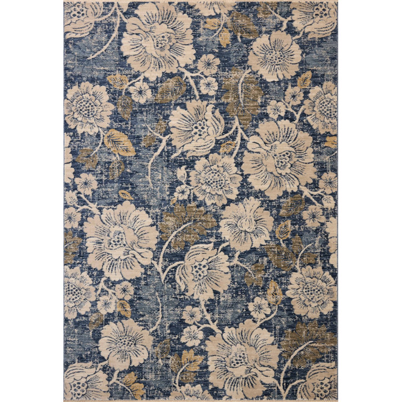 Tapis denim / naturel Loloi Eileen, Rectangle 5 pi 1 po x 7 pi 6 po