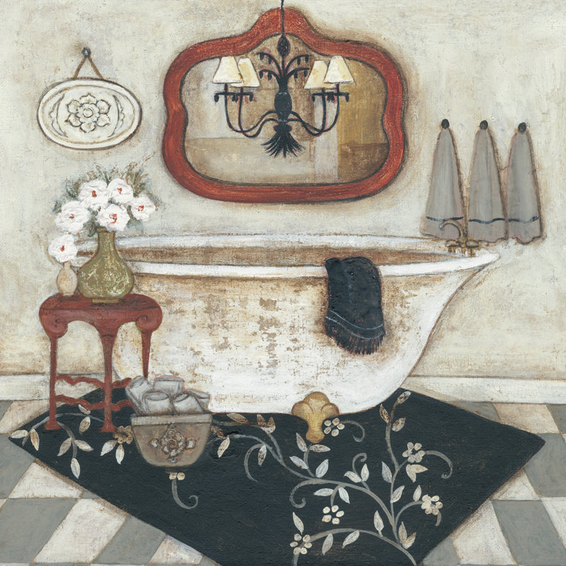 " Casual Bath I " by R. RIG Painting Print, 12" H x 12" W
