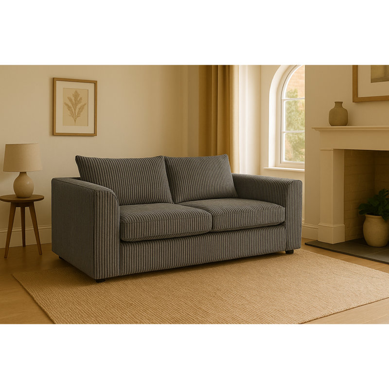 3 Seater Corduroy Sofa, Cream