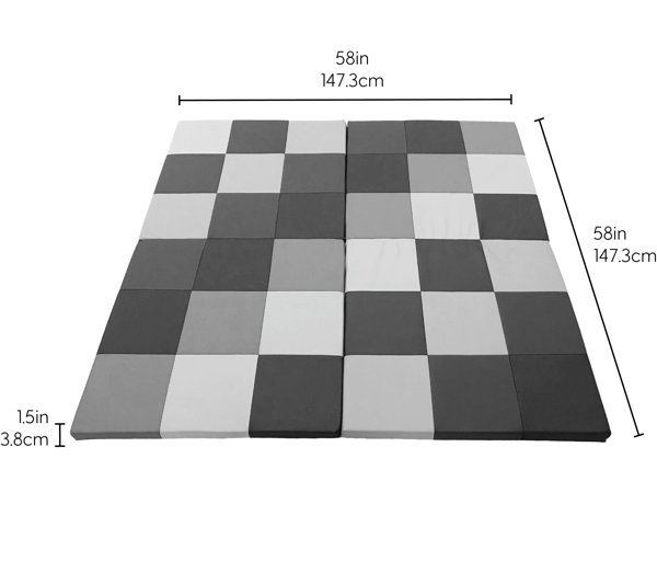 FDP 10392-ET SoftScape Squares Activity Mat - Earthtone