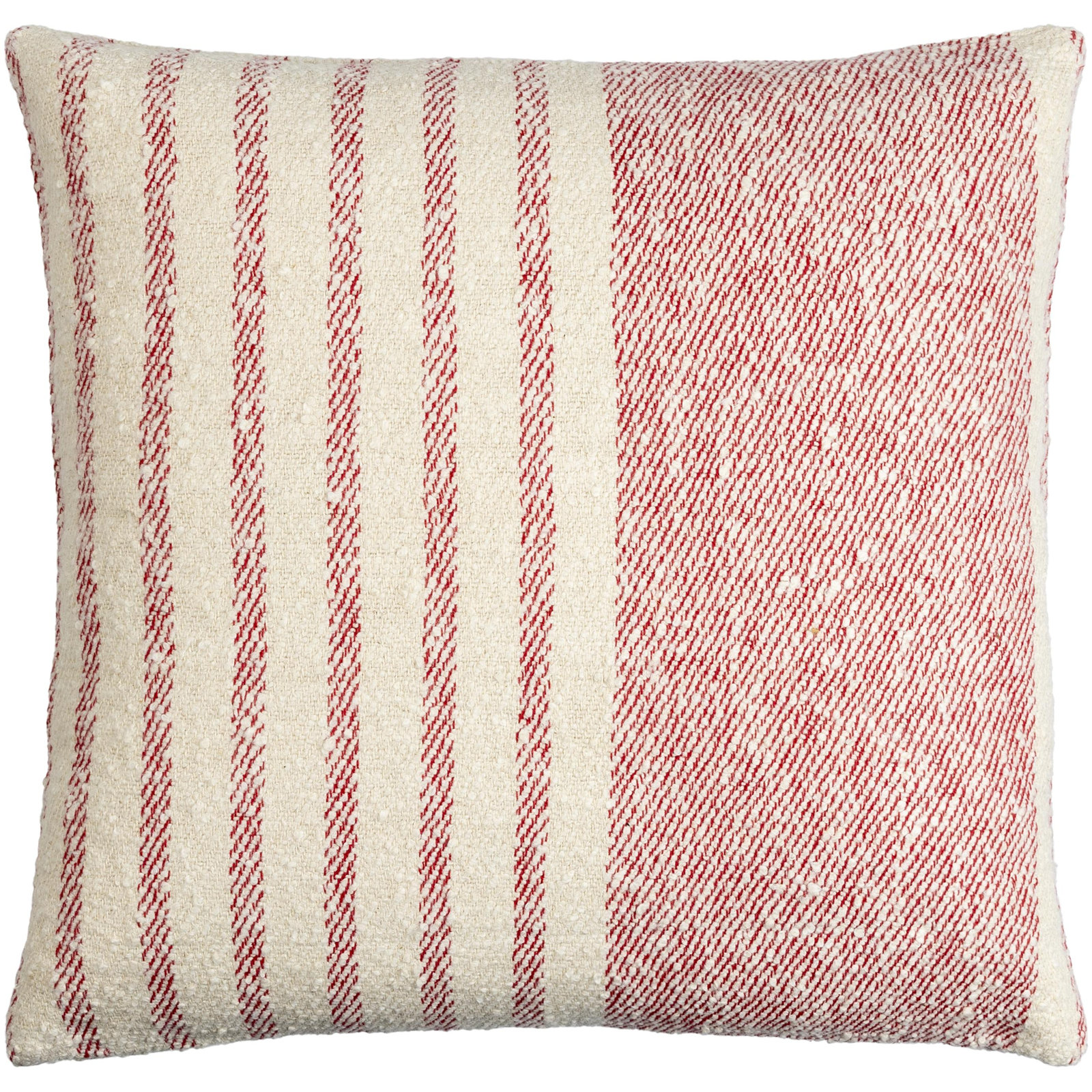 Weldon Striped Cotton Throw Pillow, Red, 22" x 22", Pillow Cover Only - No Insert