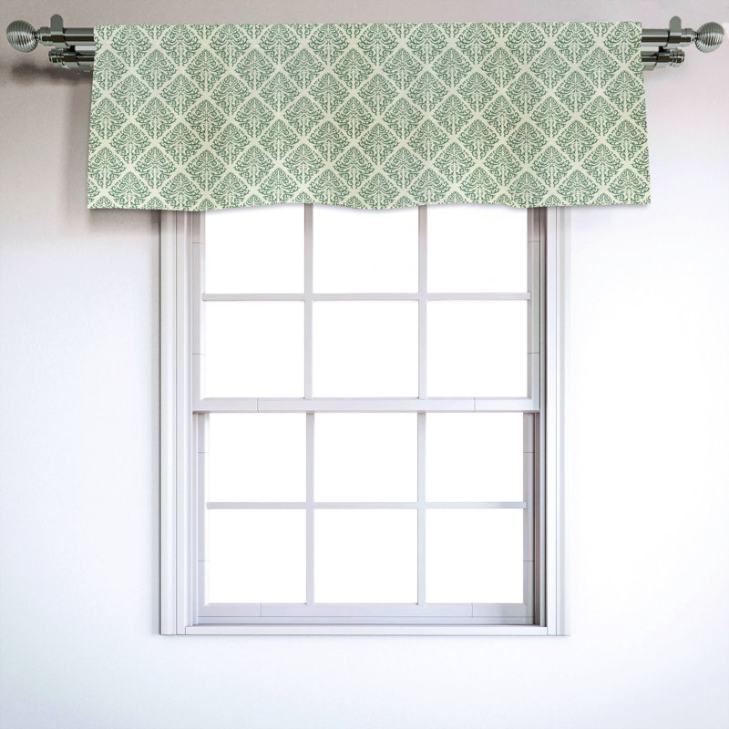 Sateen Damask Ruffled Window Valance