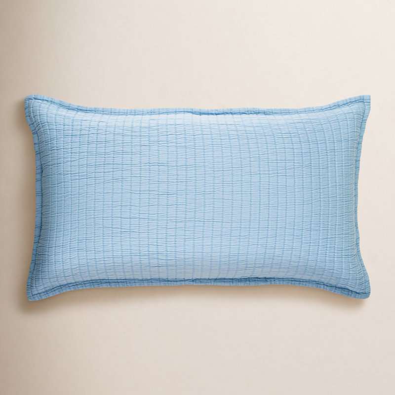 Boyfriend Matelasse Sham, Standard, Soft Blue