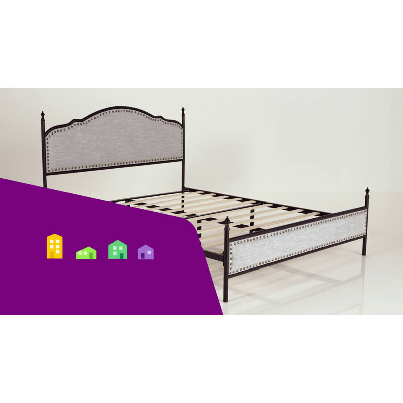Alaja Upholstered Metal Four Poster Bed