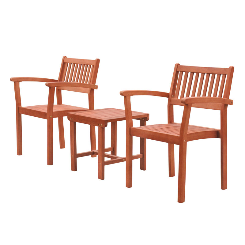 Ensemble de conversation avec chaises empilables 3 pièces Caladesi
