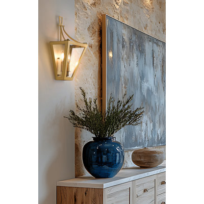 Applique murale 2 lumières en laiton frotté Montalcino 17 pouces