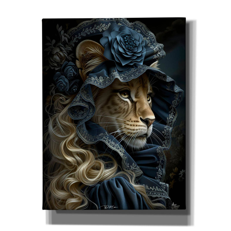 "Epic Graffiti" Portrait of Noble Lioness "par Momart, art mural sur toile, H 16 po x l 12 po x P 0,75 po