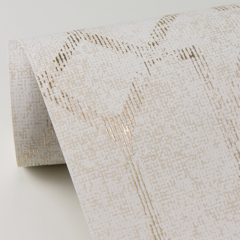 Rouleau de papier peint L 33 pi x l 20,9 po Trellis de Cristal, Blanc cassé