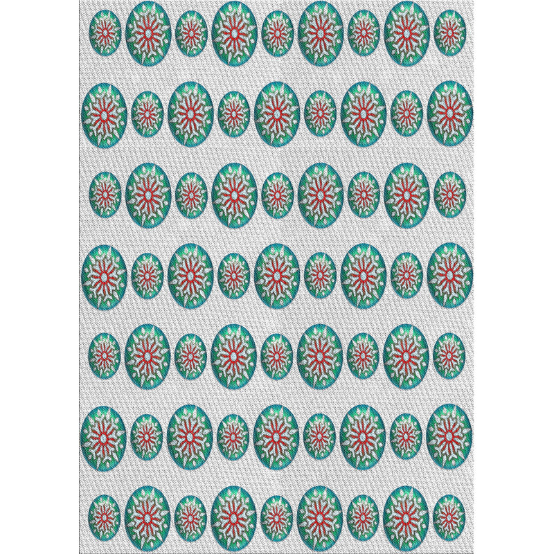 Tapis gris/bleu sea patterned, Rectangle 5 pi x 7 pi