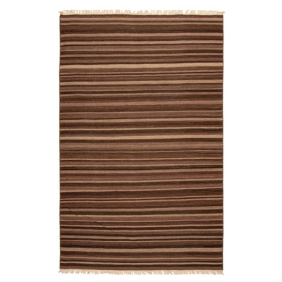 Kilim brun fragoso 4 pi 10 po x 7 pi 8 po