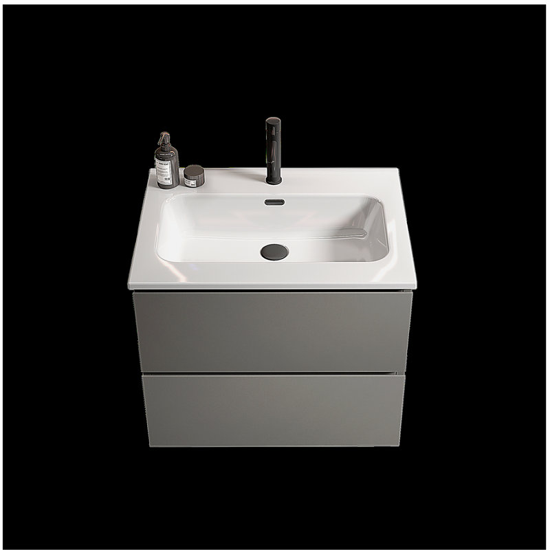 Coiffeuse murale peu encombrante avec lavabo en céramique et robinet monotrou, grande coiffeuse flottante avec rangement, pré-assemblée