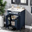 Meuble-lavabo avec rangement (doit inclure le meuble-lavabo et le lavabo), 24 po en bois aggloméré bleu, maison compacte moderne