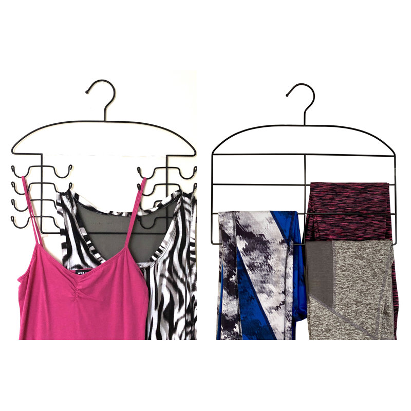 Black Steel Multi-Layer Scarf and Garment Hanger Set