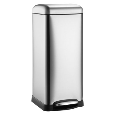 8 Gallon Kitchen Trash Can, Stainless Steel, Step Pedal, With Removable Inner Bucket