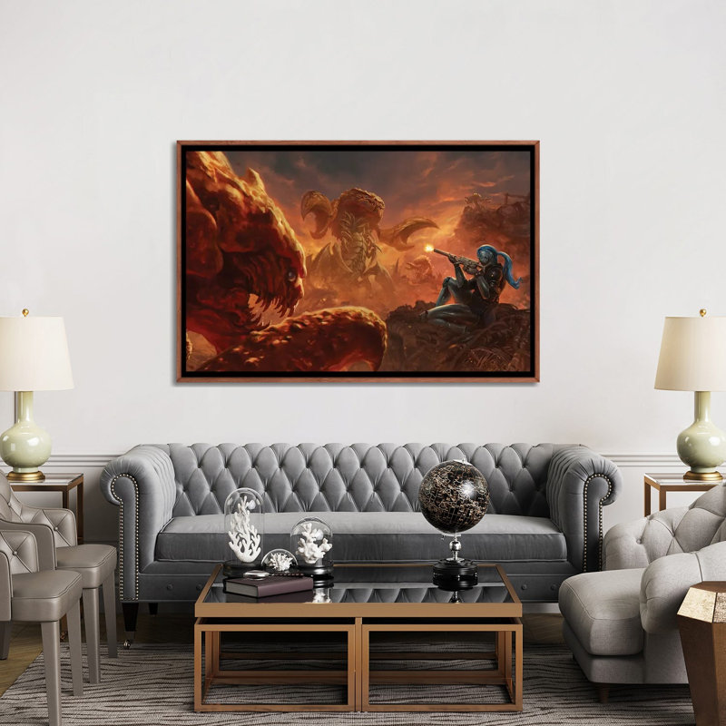 «Iseph Shooter Khefaks», reproduction d'art sur toile encadrée, H 60 po x l 40 po, Brun