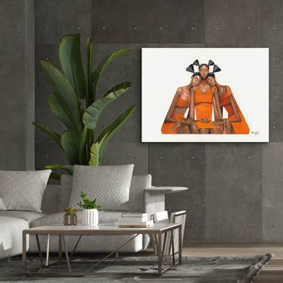 Epic Graffiti 'Black Diamond Sisterhood'  by Manasseh Johnson Sr Canvas Wall Art, 54" x 40"